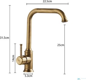 Rubinetto da bagno EYN AQ1829 in ottone con bocca girevole, disponibile in più finiture