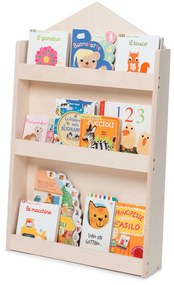 blumfeldt Dotty Natural - Libreria, montessoriana, multiplex, 60x95x13cm, casetta