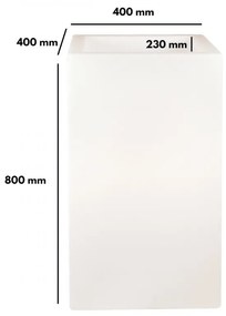 Vaso Illuminabile 40x40xH80cm, E27 Colore Bianco