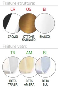 Plafoniera Contemporanea Double Skin Beta Metallo Cromo Vetro Trasp. 1 Luce E27