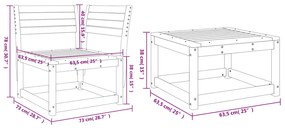 Set Divani da Giardino 3 pz in Legno Impregnato di Pino