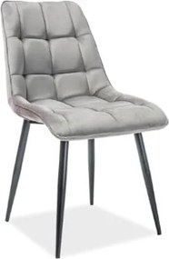 Sedia Chic in velluto grigio/nero Blu14