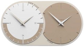 CalleaDesign Orologio World clock a 2 fusi – caffelatte