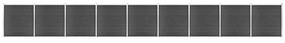 Set Pannelli di Recinzione in WPC 1564x186 cm Nero