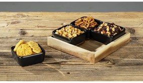 Set di 4 ciotole da portata in ceramica nera con vassoio Elo - Wenko