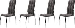 Set di 4 sedie K416 in velluto grigio