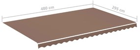 Tessuto di Ricambio per Tenda da Sole Marrone 5x3 m