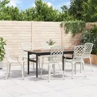 Sedie da Giardino 6 pz in Alluminio Pressofuso Bianco 3216321