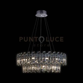 Arcadia lampada a sospensione 2 livelli 9/12 luci, cromo, 21 lampad...