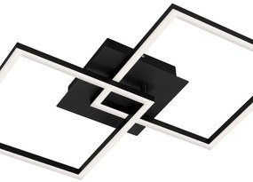 Plafoniera LED Frame nero IP20, 1800 lumen