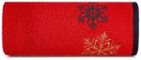Asciugamano natalizio in cotone rosso con fiocchi Larghezza: 70 cm | Lunghezza: 140 cm