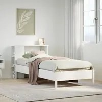 Letto Libreria senza Materasso Bianco 90x190 cm Massello Pino 3322853