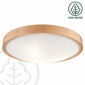 Plafoniera OAK SLIM 3×E27/60W/230V Quercia ø 47 cm