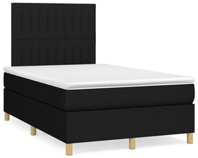 Letto a Molle con Materasso e LED Nero 120x190 cm in Tessuto