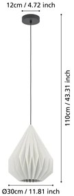 Eglo 43932 - Lampadario a sospensione con filo MINTING 1xE27/25W/230V diametro 31 cm