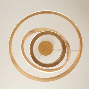 Brilagi - Lampadario LED a sospensione su cavo UMEA WOOD, 45W/230V, Ø 60 cm, in legno di Hevea