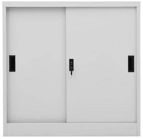 Armadio ufficio anta scorrevole grigiochiaro 90x40x90cm acciaio