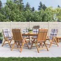 Sedie da Giardino Reclinabili con Cuscini 6 pz in Legno di Teakcod mxl 77072