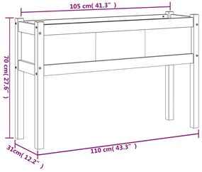 Fioriera Giardino con Gambe 110x31x70 cm Legno Massello Douglas