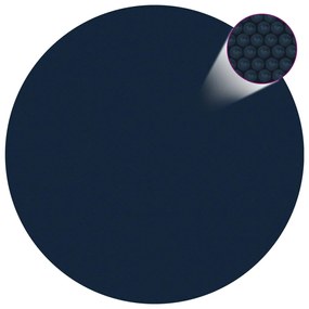 Pellicola Galleggiante Solare Pe Per Piscina 488 Cm Nero E Blu /