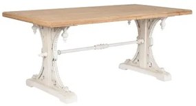 Tavolo da Pranzo Home ESPRIT Bianco Naturale Abete Legno MDF 180 x 90 x 76 cm