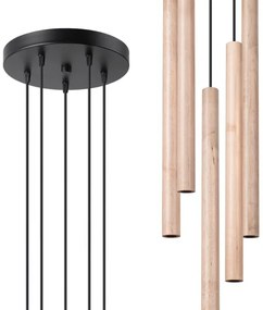 Sollux SL.1270 - Lampadario a sospensione con filo PASTELO 5xG9/8W/230V legno