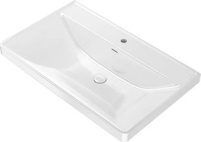 Mobile bagno 80 cm color bianco crema lavabo integrato | KAM-SM80 - KAMALU
