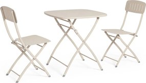 Set da pranzo da giardino beige in acciaio per 2 persone Yvonne – Bizzotto