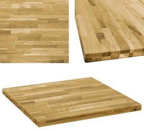 Piano Del Tavolo Legno Massello Di Rovere Quadrato 44mm 80x80cm /