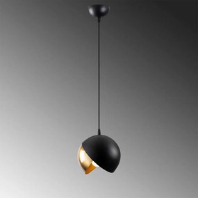 Lampadario nero/dorato con paralume in metallo ø 20 cm Berceste – Opviq lights