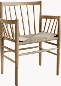 Sedia con bracci in legno di quercia J81