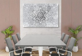 Stampa su tela – Mandala etnica in bianco e nero