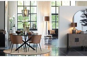 Sedia da pranzo in velluto marrone Elyna - Light &amp; Living