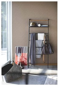 Appendiabiti nero con ripiano Scala Tower - YAMAZAKI