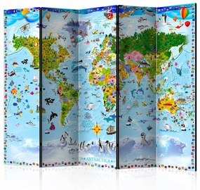 Paravento design World Map for Kids II [Room Dividers]