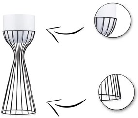 Vaso da fiori in metallo LOFT 46x20 cm nero/bianco