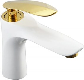 Mexen Lily rubinetto lavabo, bianco/oro - 73600-25