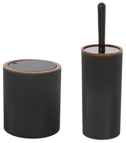 Set 2 Accessori D'Appoggio Feridras "London" Nero/Legno