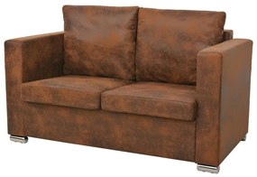 Divano A 2 Posti 137x73x82 Cm İn Pelle Scamosciata Artificiale /