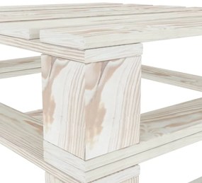 Tavolo da giardino in pallet bianco in legno