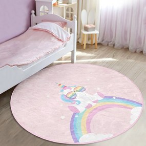 Tappeto rosa per bambini ø 120 cm Comfort - Mila Home