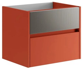 Mobile da bagno sotto lavabo Niwa rosso laccato opaco L 59.5 x H 50 x P 45.5 cm 2 cassetti, lavabo non incluso