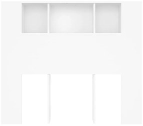 Testiera con scomparti bianca 120x18,5x104,5 cm