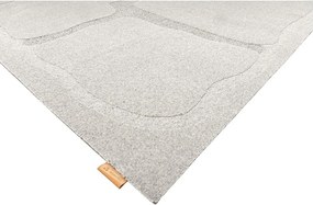 Tappeto in lana grigio chiaro 133x190 cm Morphic Organica - Agnella