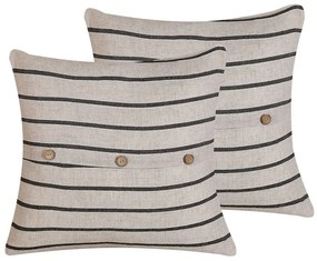 Set di 2 cuscini decorativi 43 x 43 cm beige e nero CYNARA Beliani