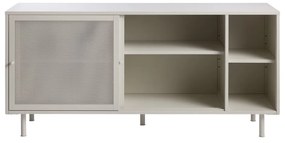 Cassettiera grigia in metallo con porte scorrevoli 160x75x47 cm Veep – Unique Furniture