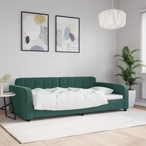 Letto Da Giorno Verde Scuro 100x200 Cm İn Velluto /