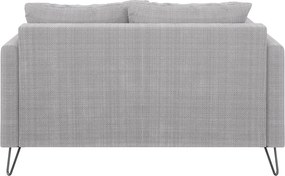 Divano grigio chiaro con rivestimento in ciniglia 140 cm Freya – Ropez