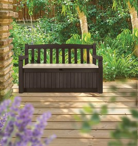 Panchina Contenitore da Giardino 140x60x84 cm in Resina Keter Eden Bench Marrone...