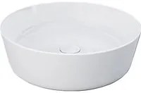 Lavabo da appoggio tondo bordi sottili Sensation in ceramica diametro 42 cm- Bianco Lucido